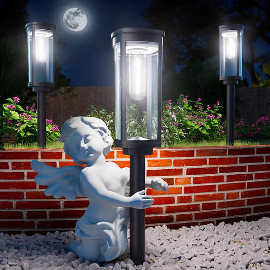 ALFIOT Solar Pathway Lights Outdoor Powered Waterproof 8 Pack Upgraded Solar Walkway Landscape Lighting Outside Driveway Light,Auto Dusk to Dawn On/Off for Yard Lawn Patio Decor (Cool White)