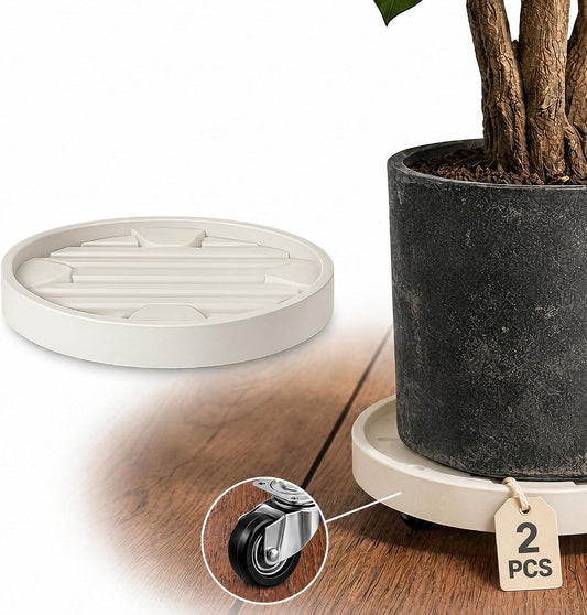 12Inch Plant Caddy with Hidden Wheels for Large Pots