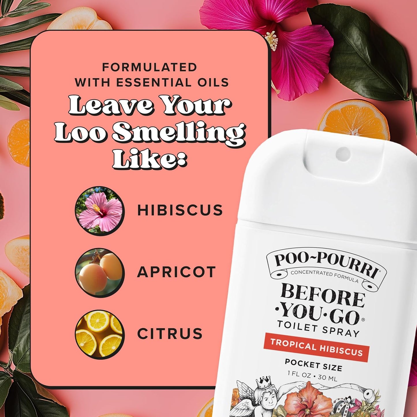 Poo-Pourri Before-You-Go Pocket Toilet Spray, Travel Essentials, 1 Fl Oz, Spring Variety 3 Pack, Each Up to 50 Uses, On-The-Go Bathroom Odor Deodorizer with Essential Oils, TSA Approved Size, 3 Scents