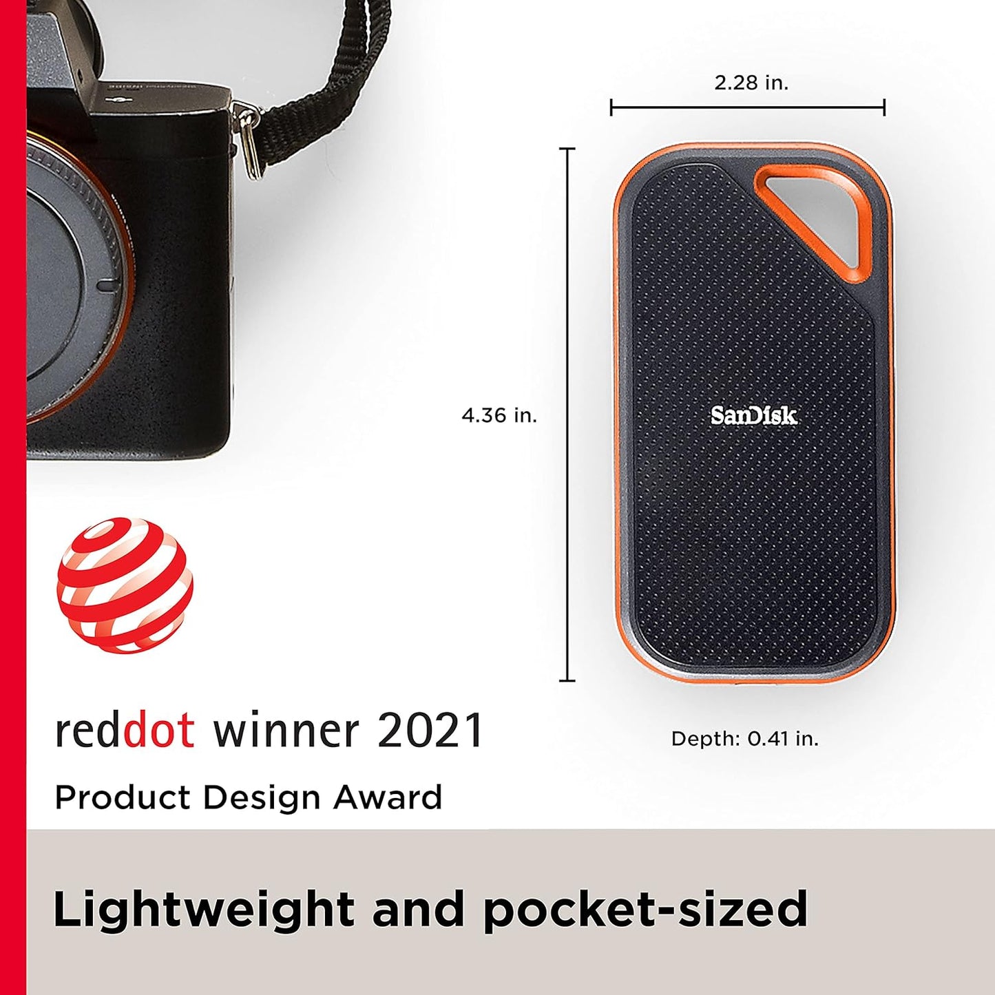 SANDISK 4TB Extreme PRO Portable SSD - Up to 2000MB/s - USB-C, USB 3.2 Gen 2x2, IP65 Water and Dust Resistance, Updated Firmware - External Solid State Drive - SDSSDE81-4T00-G25,Black