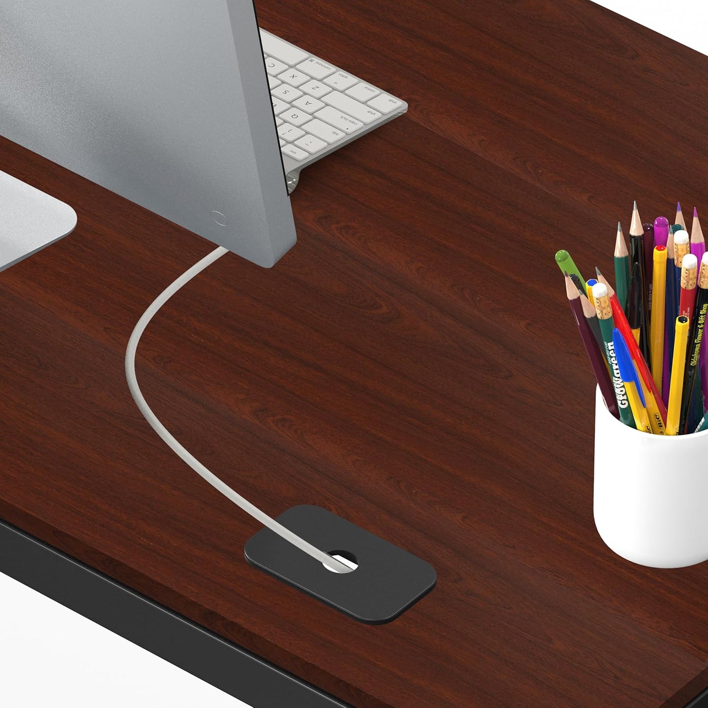 SHW 55-Inch Commercial-Grade Office Computer Desk, Cherry