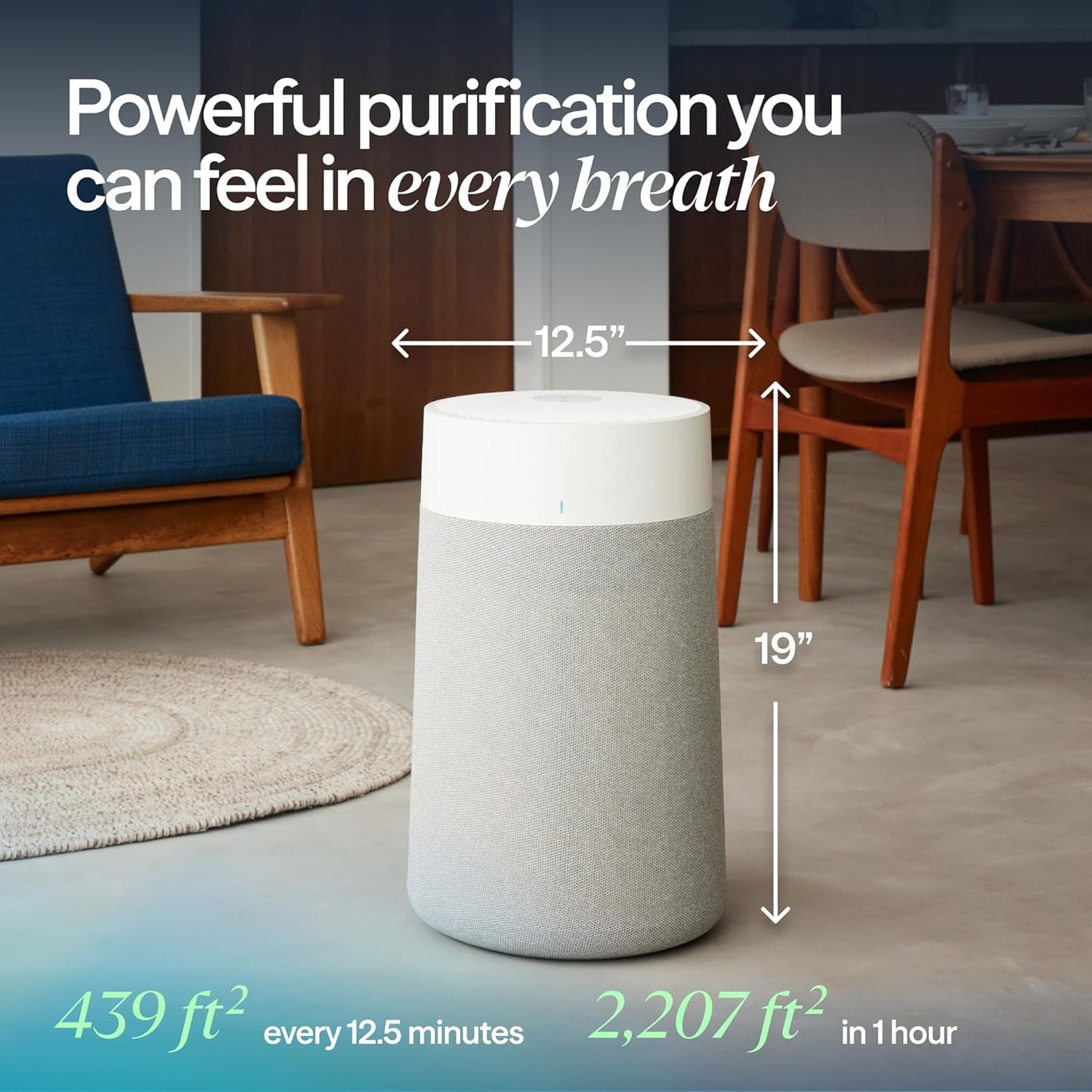 BLUEAIR Blue Pure 311i Max Smart Air Purifier for Medium Rooms up to 2,107 Sq Ft HEPASilent Air Cleaner for Pets Allergies Smoke & Dust WiFi Air Purifier with Auto Mode Quiet Air Purifier for Bedroom