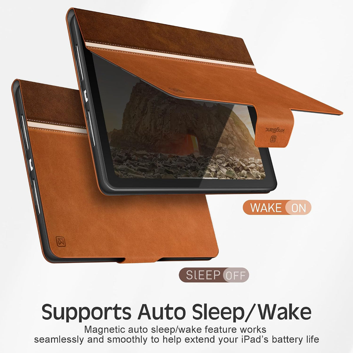 KingBlanc Book-Style Case for iPad (A16) 11th Gen 11", iPad 10th Gen 10.9"