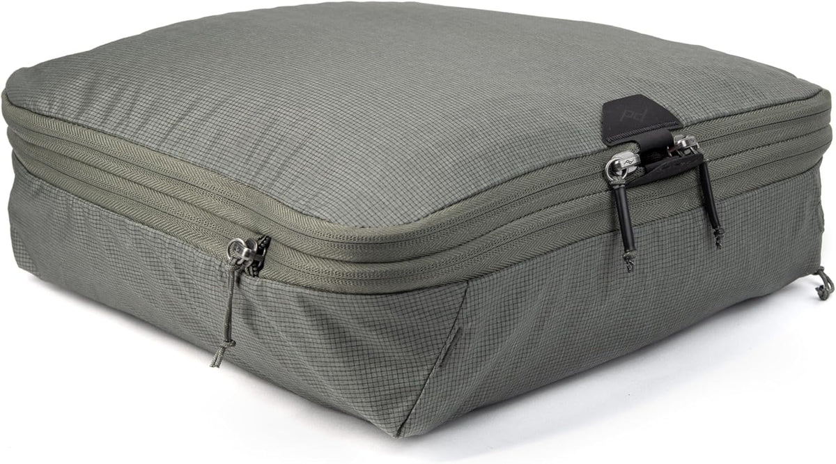 Peak Design Packing Cube, Sage, Weatherproof Luggage Cube with Dual Compartment Organization, Expansion and Compression, Zipper Opening, Travel Organizer for Men and Women, Size M