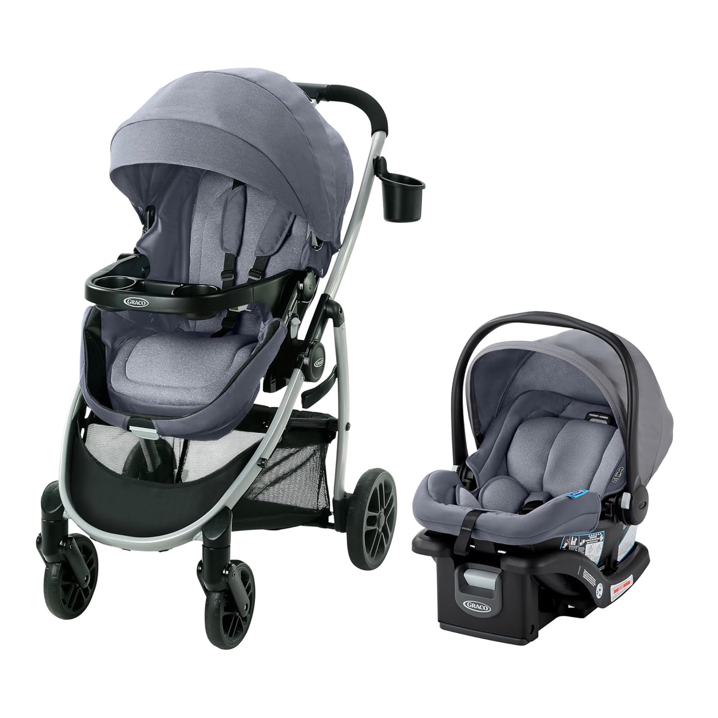 Graco Modes Pramette Travel System, Car Seat and Stroller Combo, Includes SnugRide LX Infant Car Seat and Baby Stroller with True Pram Mode, Reversible Seat, One Hand Fold, Extra Storage, Ontario