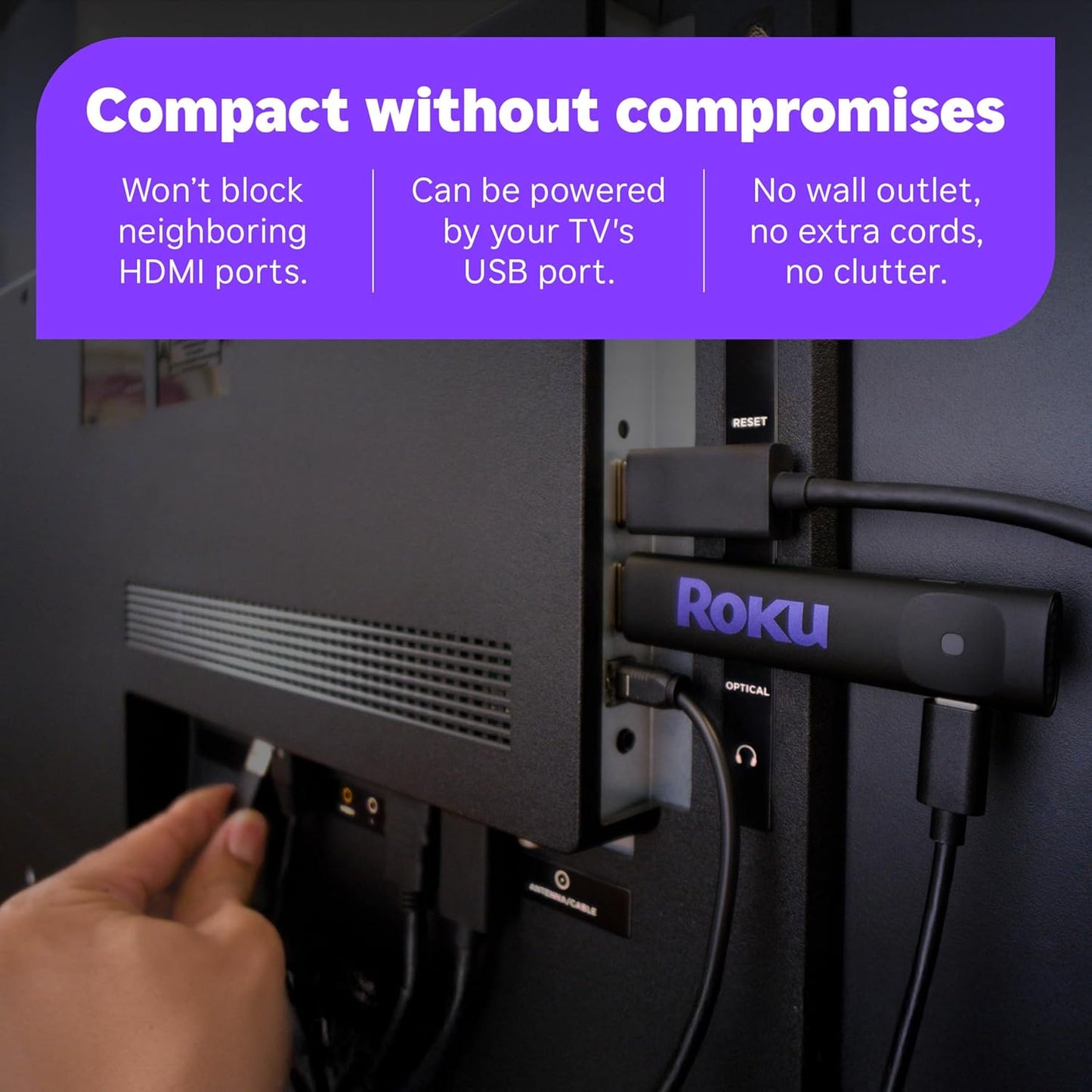 Roku Streaming Stick HD — HD Streaming Device for TV with Roku Voice Remote, Free & Live TV