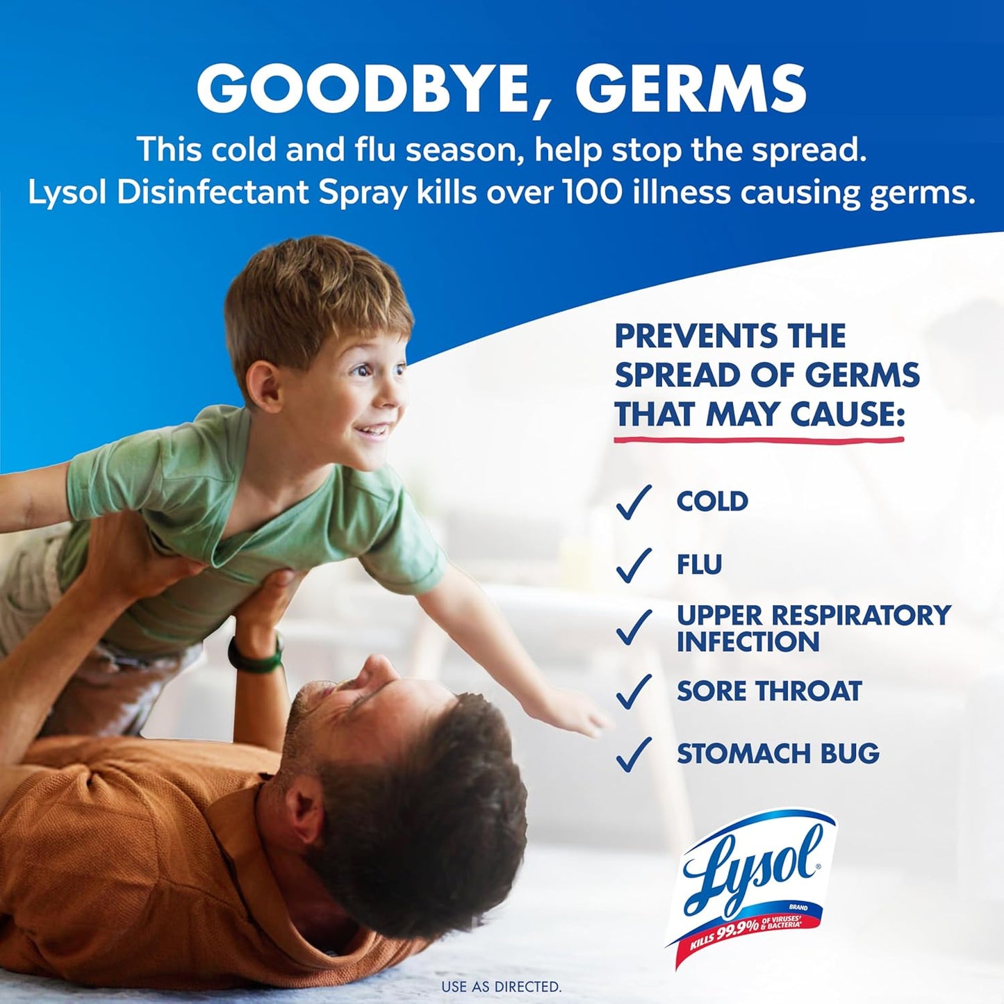 Lysol Disinfectant Spray, Household Cleaning Supplies, Disinfecting Multi-Purpose Room Spray, Antibacterial Sanitizer, Deodorizer, Kills Hantavirus, Early Morning Breeze, 19 Fl Oz (Pack of 2)