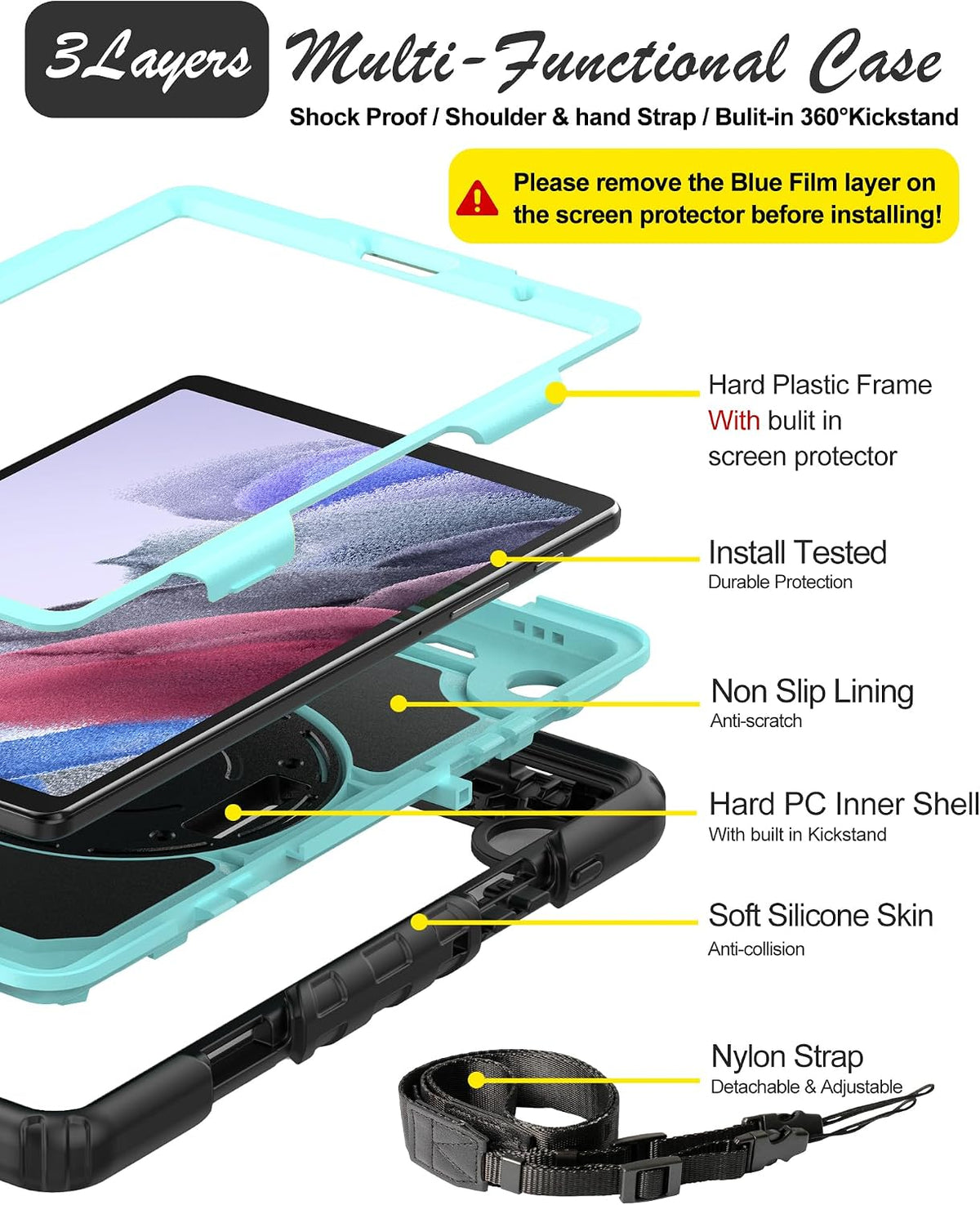 Case for Samsung Galaxy Tab A7 Lite Tablet 8.7-inch 2021 SkyBlue