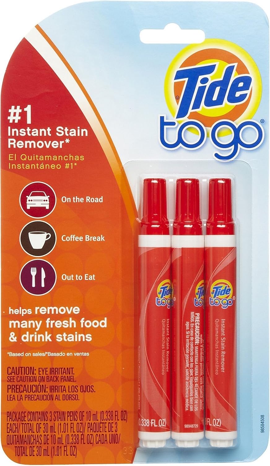 Tide Stain Remover for Clothes, Tide To Go Pen, Instant Stain & Spot Remover for Clothes, Travel & Pocket Size, 5 Count (Pack of 1) (Packaging May Vary)