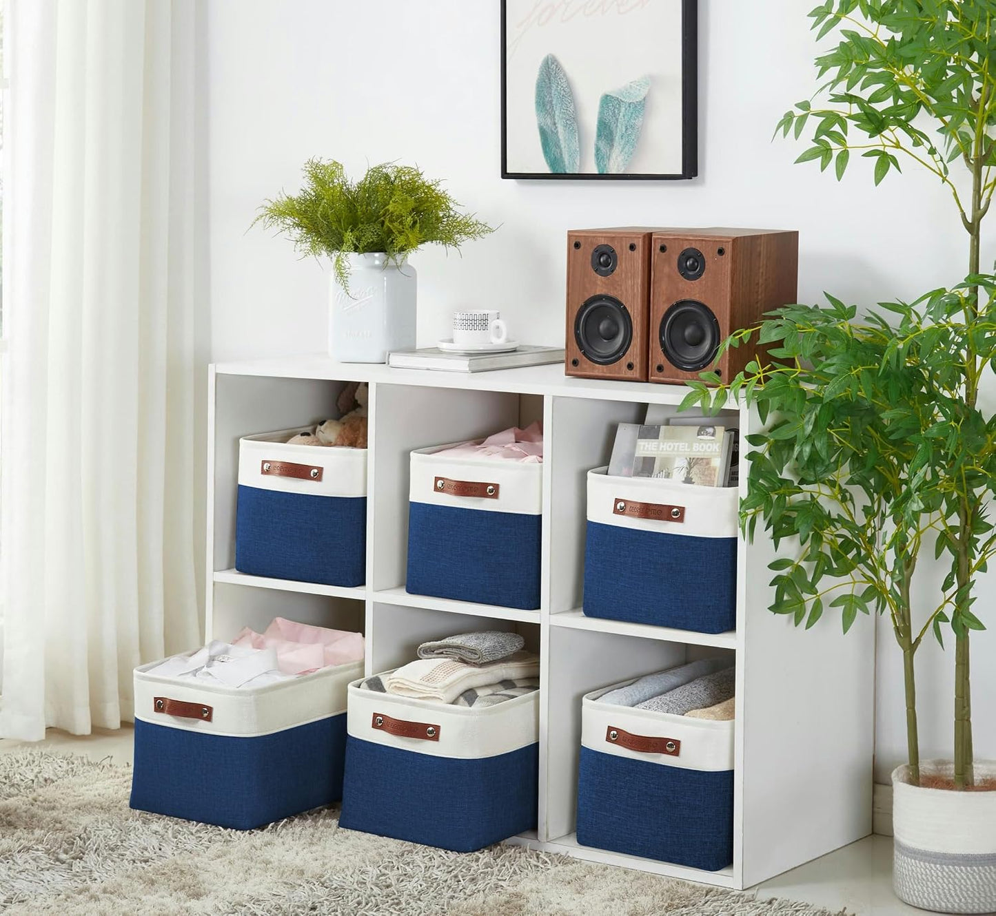 DECOMOMO Storage Bins, Large Fabric Storage Baskets for Shelves 3 Pack