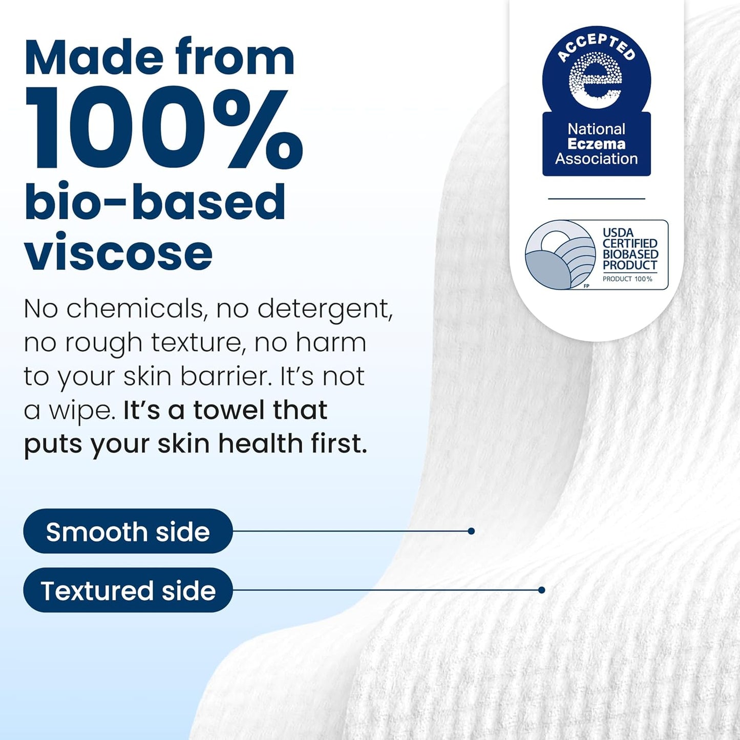 Clean Skin Club Clean Towels XL®, Travel Pack 100% USDA Biobased Disposable Face Towel, Eczema Association Accepted,Dry Wipes, TSA-Approved Travel Essential, 3 Packs, 30 ct Total