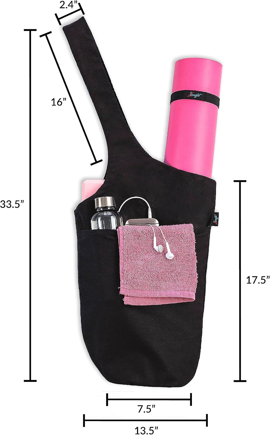 Yoga Mat Bag & Carrier with Pockets for Women