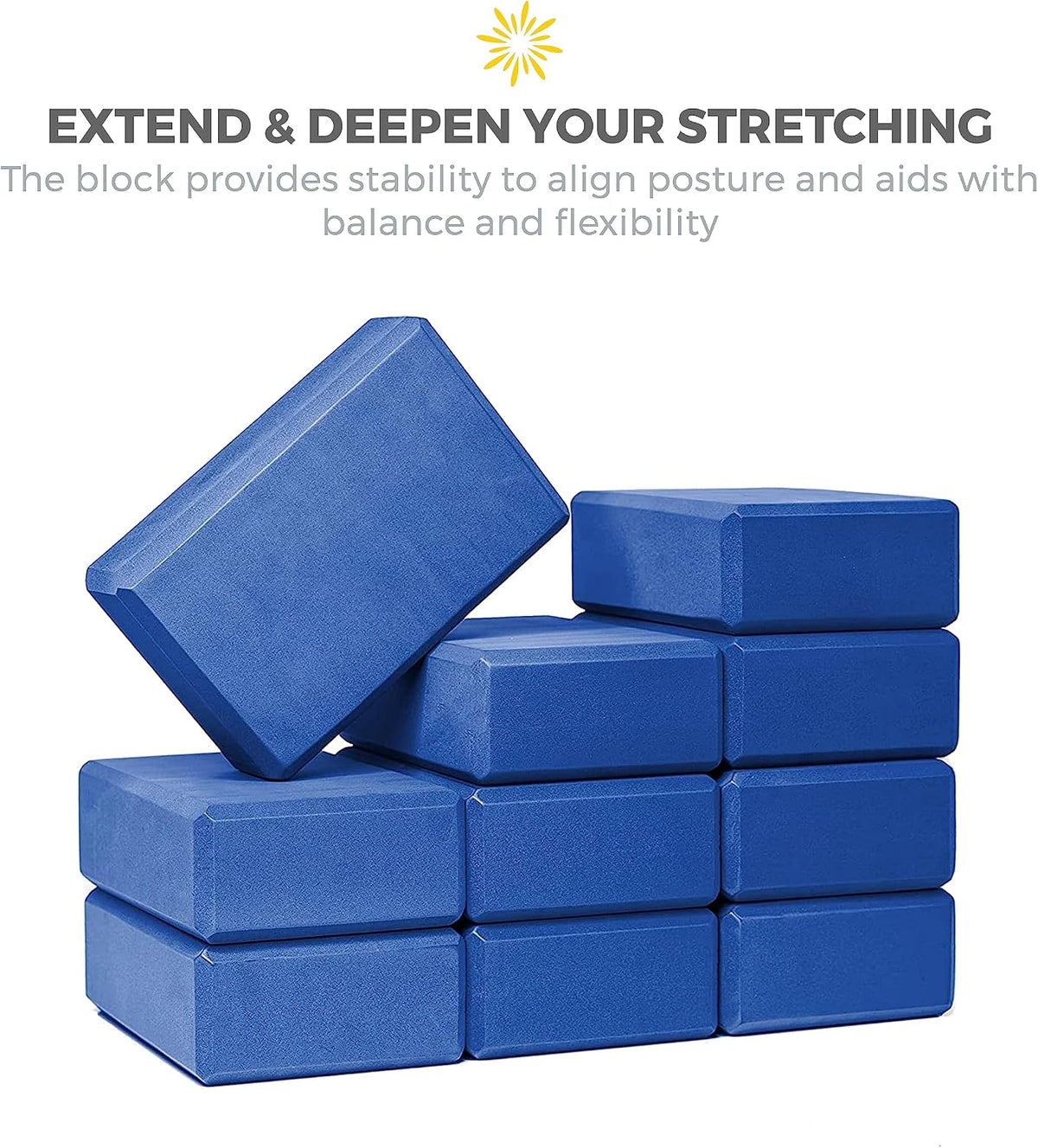 3in Yoga Blocks Bulk, 10 Pack, 3x6x9in | Bulk Workout Brick for Stretching, Pilates, and Workout, Firm and Supportive Exercise Blocks for Home, Schools, and Studios