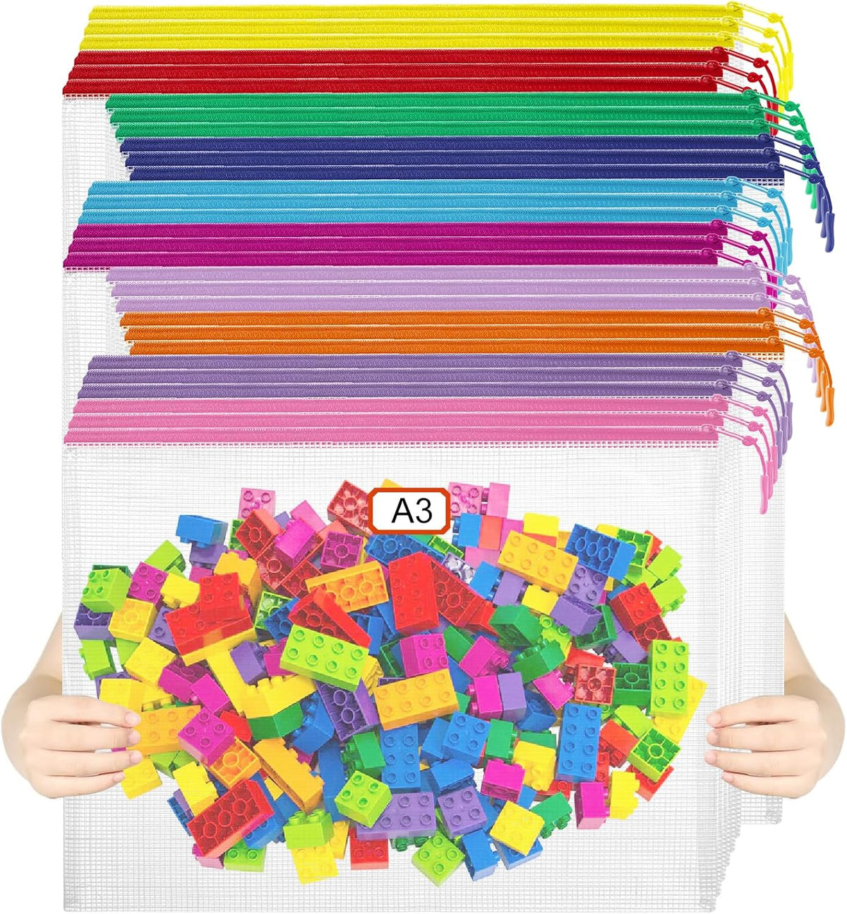 YOPCDJ 25pcs Mesh Zipper Pouch Bags for Organization,Toy Storage Bags,Clear Zipper Pouch Suitable for Travel,Classroom and Home