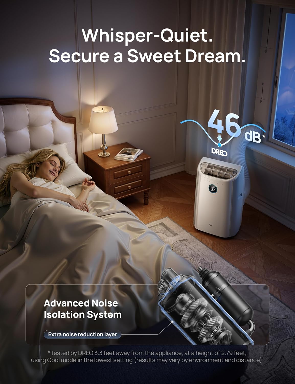 DREO Portable Air Conditioner 515S, 12000 BTU ASHRAE (8000 BTU DOE) Smart AC Unit for Bedroom with Drainage-free Cooling, Fan&Dehumidifier 3 in 1, APP/Voice/Remote, Quiet Standing AC for Room Indoors
