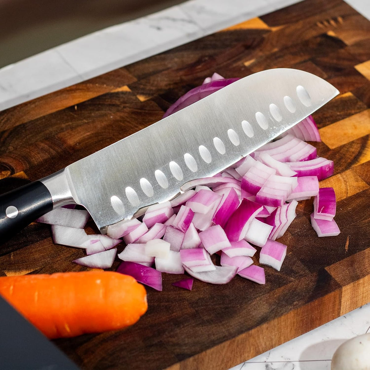 Alata 15-Piece Knife Set with Black Block, Razor-Sharp,Kitchen Knife Set, Forged Triple Rivet Stainless Steel Knife Block Set