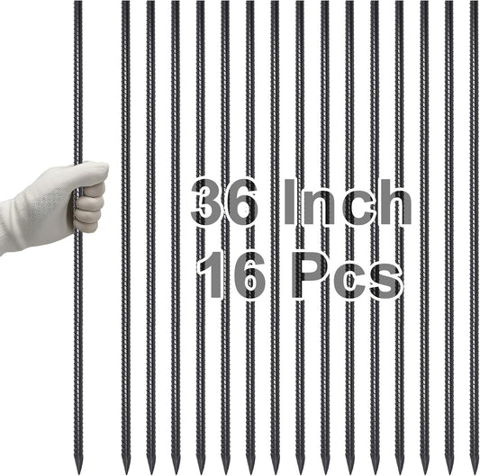 VVOKGO Straight Rebar Stakes 36 Inch Ground Concrete Form Stakes Heavy Duty