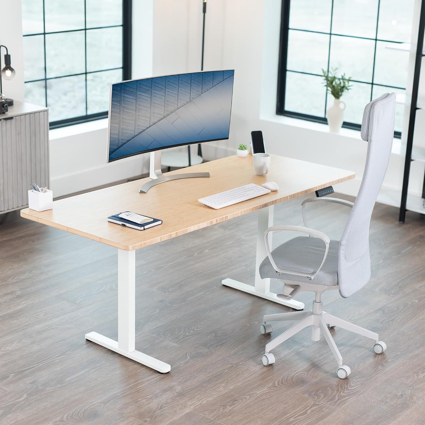 VIVO Heavy Duty Dual Motor Electric Sit Stand Desk Frame, 220 lbs Capacity, Fits up to 77 x 43 inch Tops, Memory Controller Height Adjustable Frame Only, White, DESK-E-200W