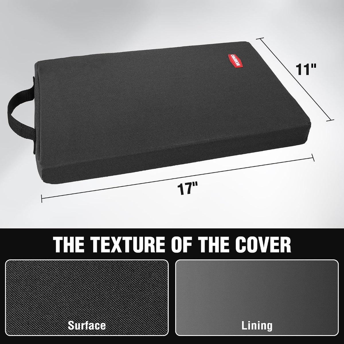 WORKPRO 17" Kneeling Pad with Removable Cover, Black
