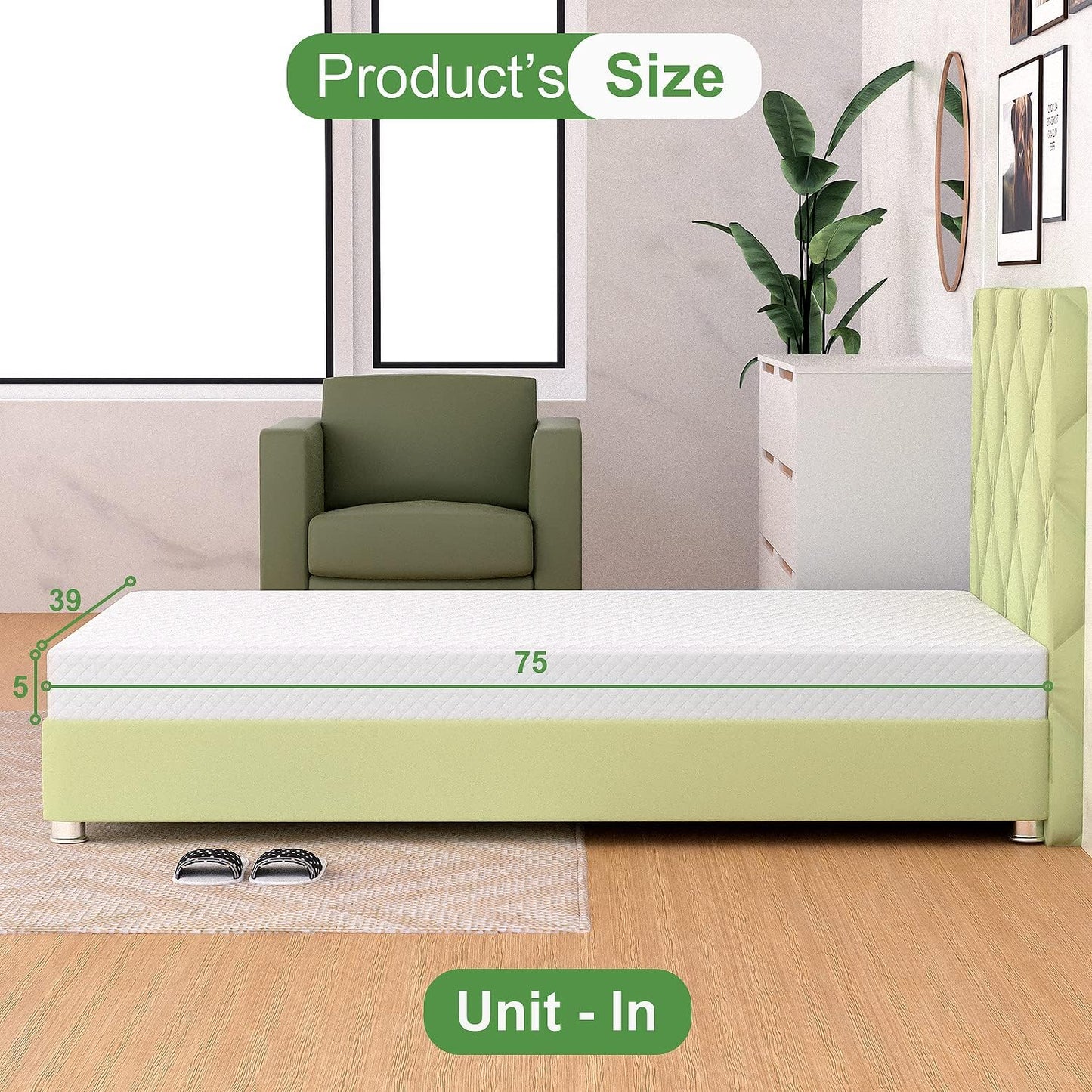 FDW | 5 Inch Twin Mattress | Medium Firm | Gel Memory Foam Mattress | White | Bed in a Box, CertiPUR-US Certified | Pressure Relief, Cooling Ventilated Foam | Washable Removable Cover