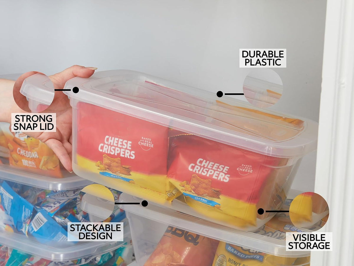 Rubbermaid Cleverstore Home/Office 6 Quart Clear Plastic Storage Tote Container Box Bin with Lid for Garage or Basement, (12 Pack)