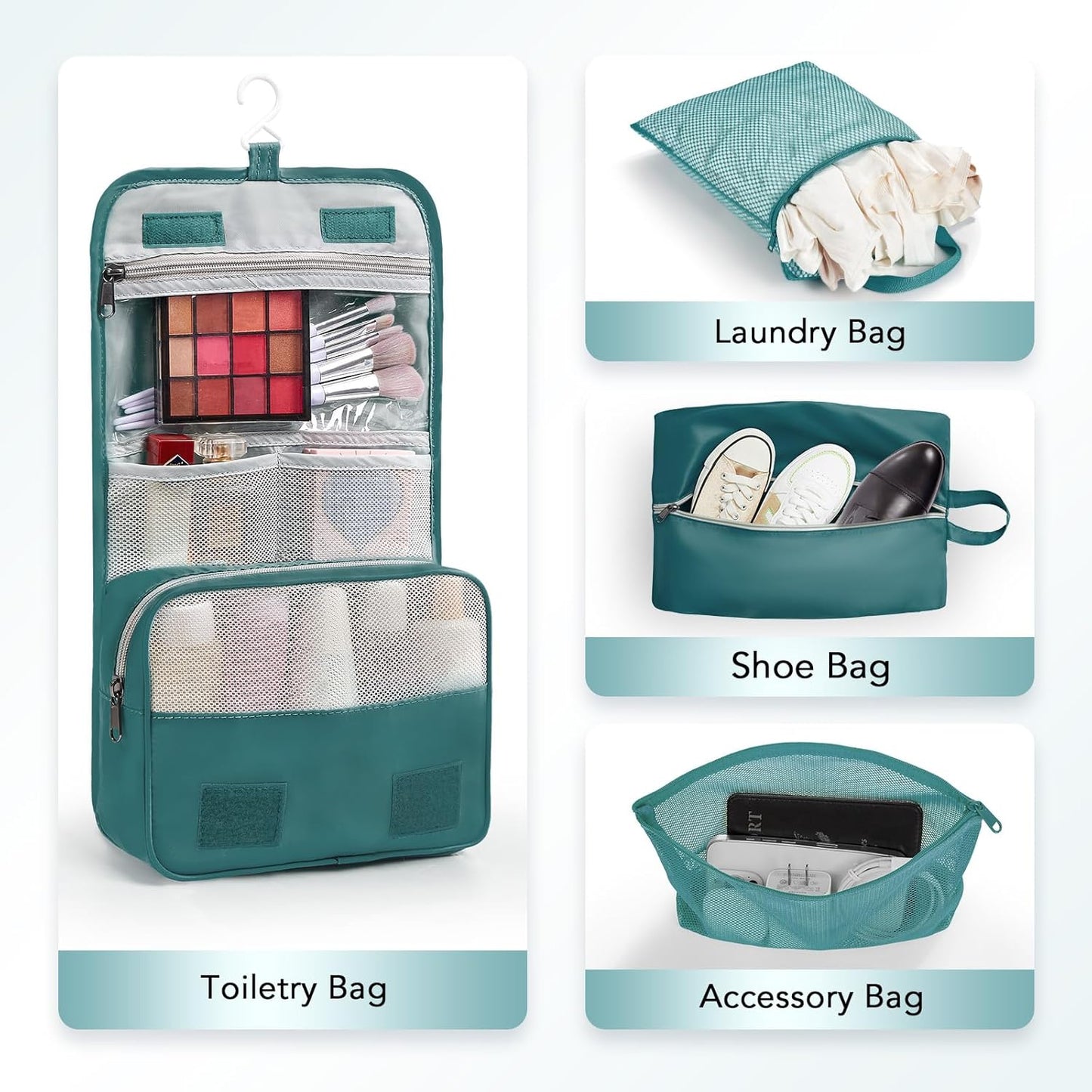 10 Set Compression Packing Cubes for Travel Essentials,Compressible Expandable Packing Cubes for Suitcase,OlarHike Luggage Garment Bags for Travel,Handy Helper for Organizing Clothes(Dark Blue Green)