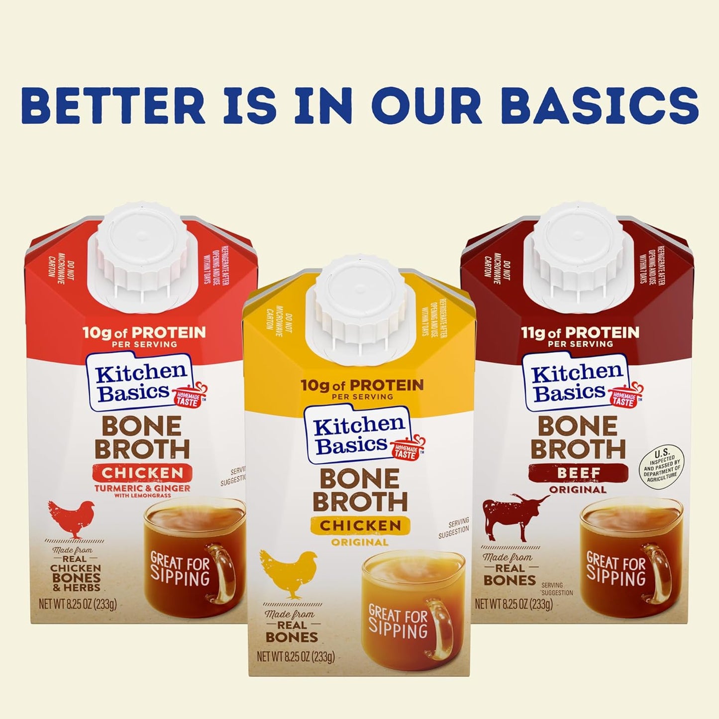 Kitchen Basics Original Chicken Bone Broth, 8.25 oz (Pack of 12)