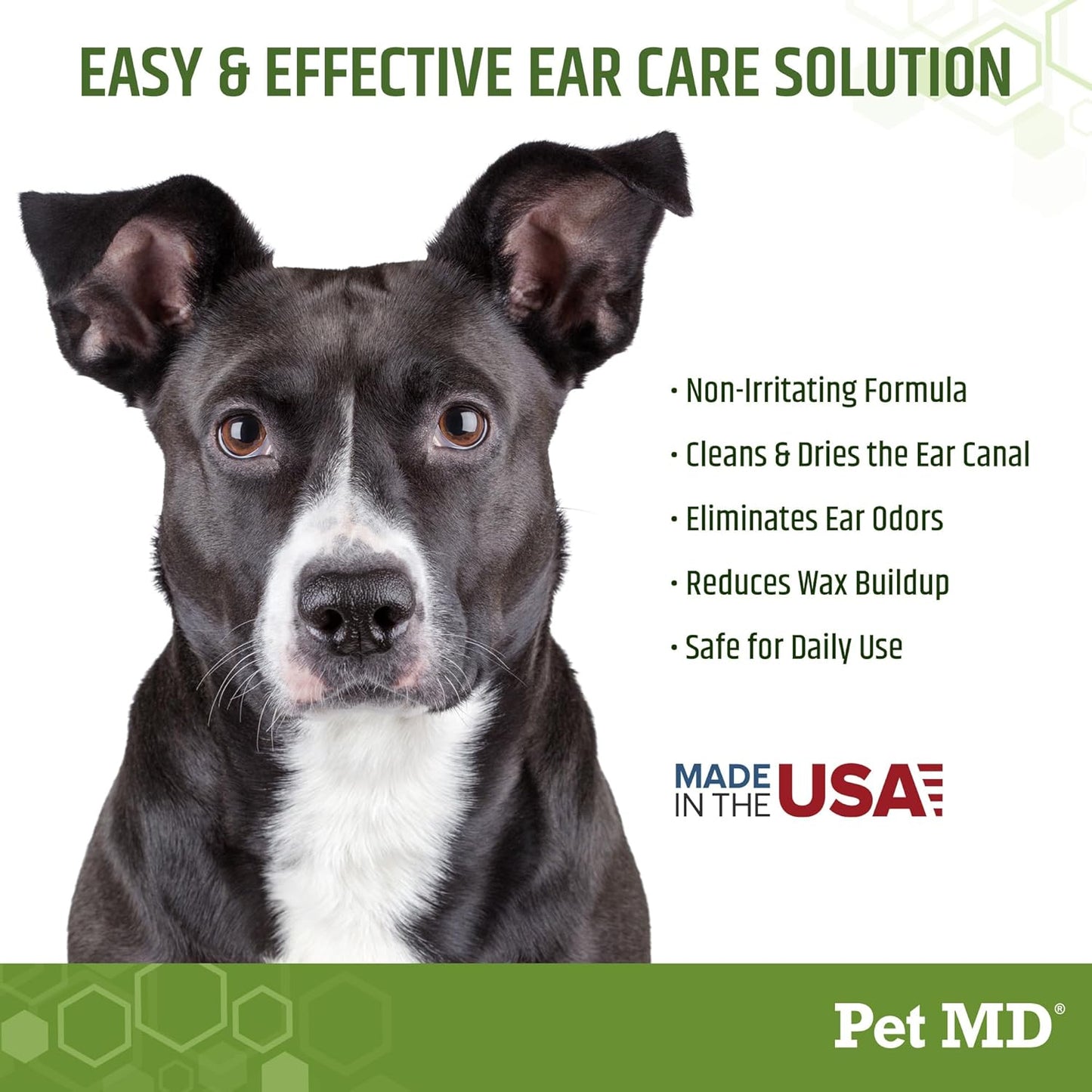 Pet MD Dog Ear Cleaning Wipes – Otic Cleanser for Dogs, Soothing Ear Care with Aloe Vera & Eucalyptus, Regular Wipes, 100 Count