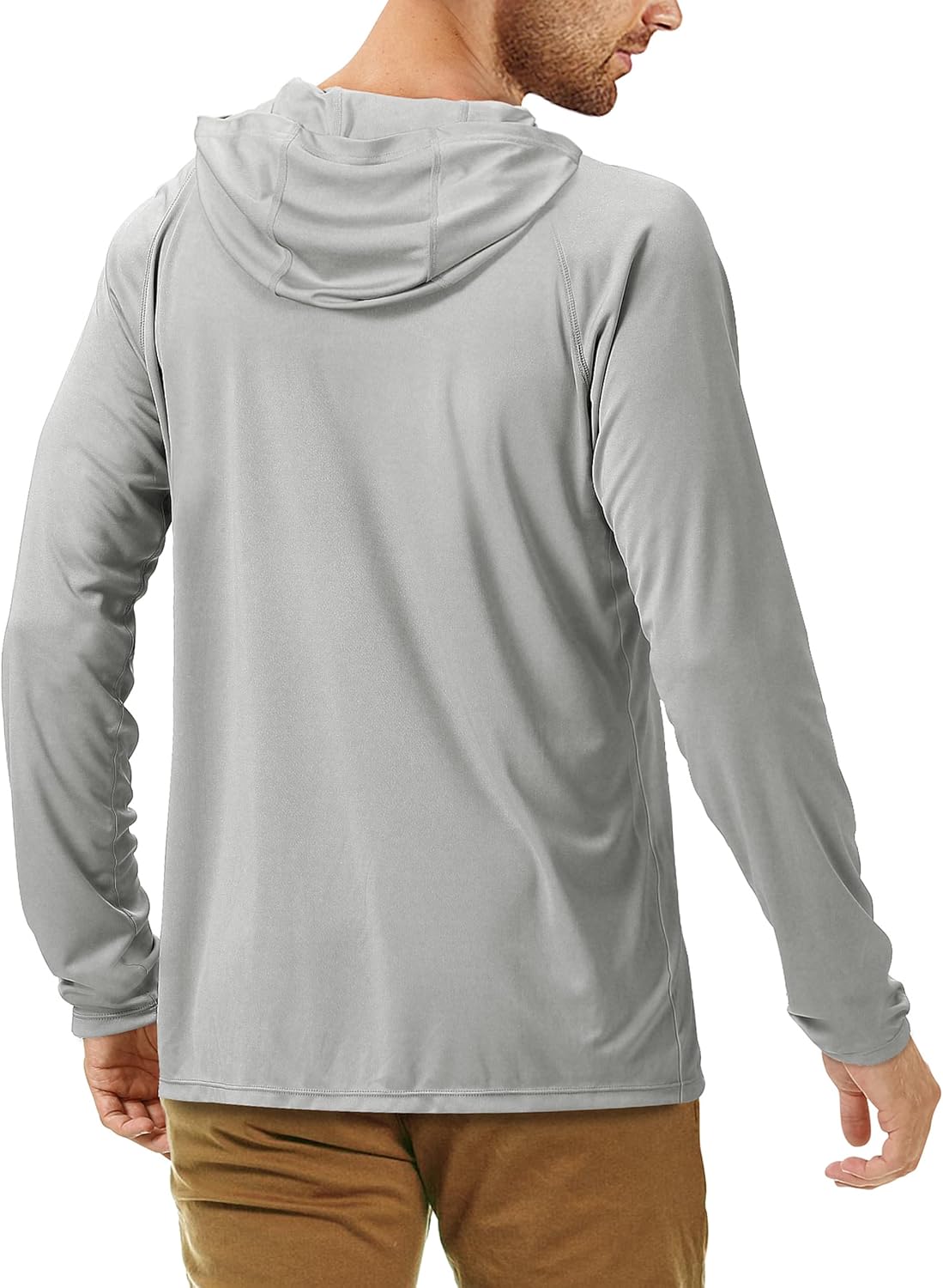 Roadbox UPF 50+ Fishing Shirts for Men, Long Sleeve UV Sun Protection Hoodie, Outdoor Hiking Running Swimming Rash Guard