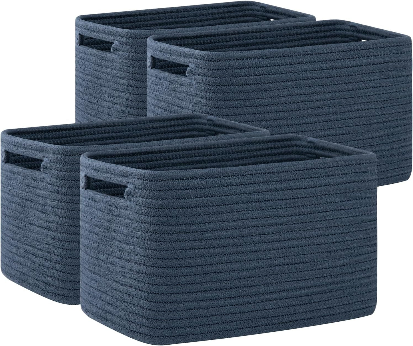 OIAHOMY 4 Pack Storage Baskets for Organizing 15L Cube Storage Bins Blue