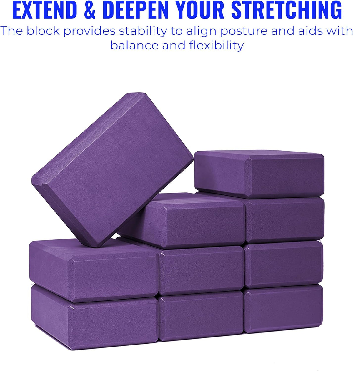 3in Foam Bulk Yoga Blocks, 10 Pack