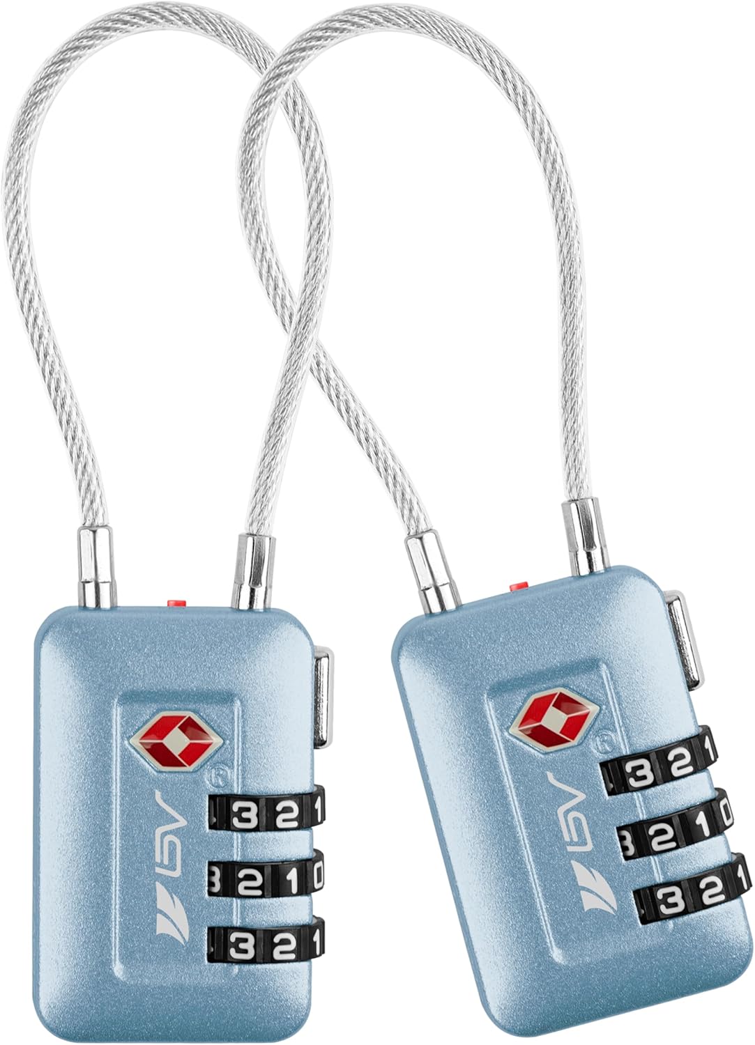 TSA Accepted Luggage Travel Lock, Set-Your-Own Combination Lock for School Gym Locker, Luggage Suitcase Baggage Locks, Filing Cabinets, Toolbox, Case Arctic Blue, 2 Pack (Limited Edition)