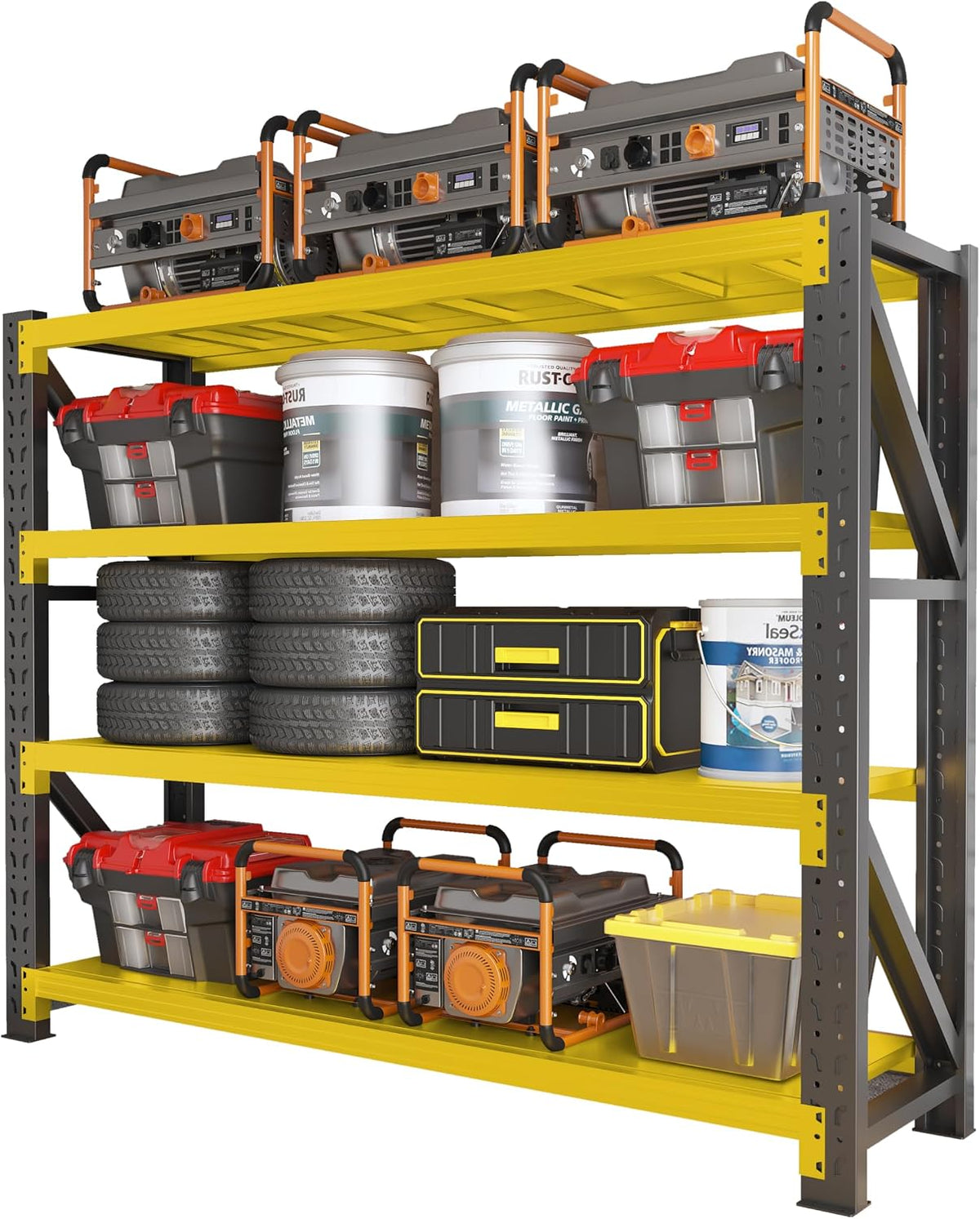 60"W x 20"D x 79"H Storage Shelves, 5000LBS Heavy Duty Metal Shelving