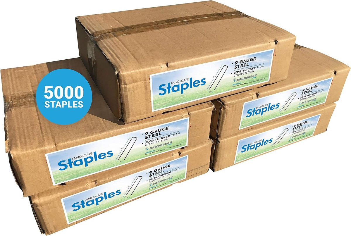 Sandbaggy 6 inch Landscape Sod Staples (9 Gauge Steel) ~ Great for Hard Soil - 20% Thicker Than Competition - Trusted by Farmers & Contractors Across USA (1000 Staples)