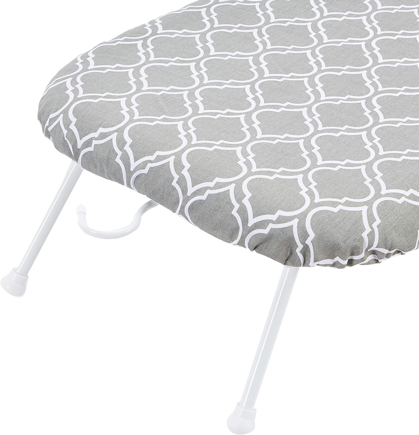Amazon Basics Foldable Compact Tabletop Ironing Board with Folding Legs, Heat Resistant Portable, Lightweight, Non-Slip, Easy Storage, Trellis Removable Cover, 23.6"L x 7.1"W x 14.3"H, Chevron