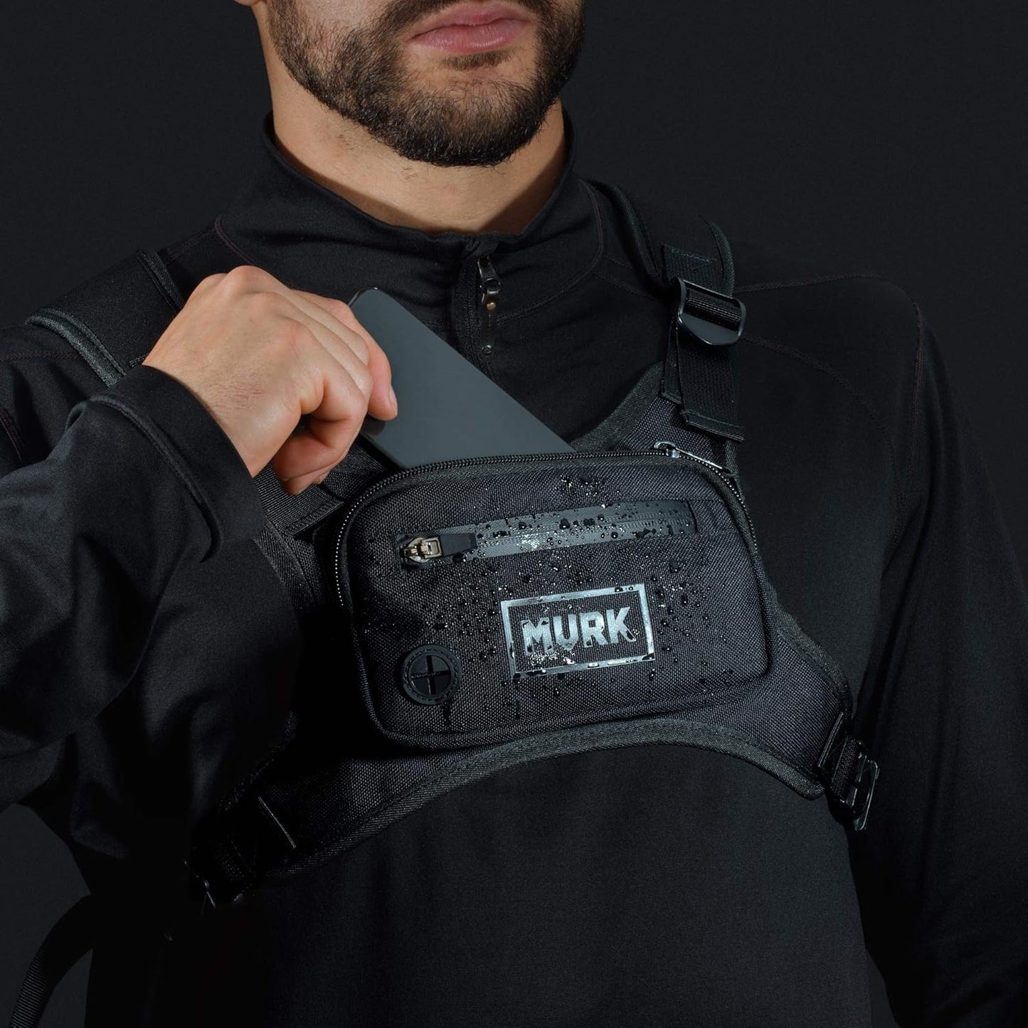 MVRK Water Resistant Running Vest Chest Pack, Phone Holder for Running, Lightweight Training Pack with Reflective Detail