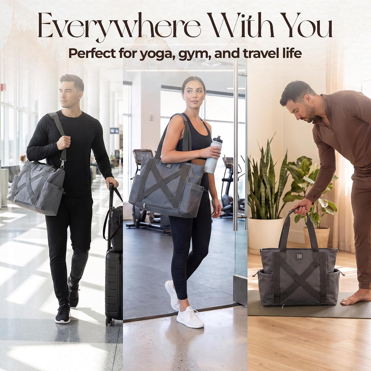 Yoga Mat Bag - Convertible Crossbody Yoga Bag, Travel Tote Back Pack