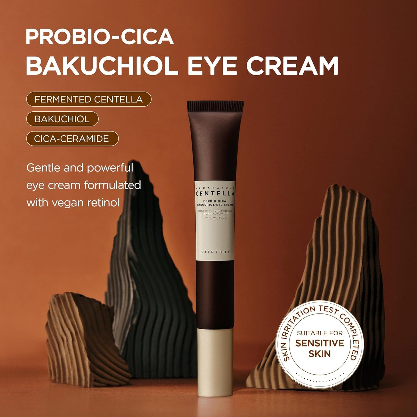 SKIN1004 Centella Probio-Cica Bakuchiol Eye Cream, Korean Eye Cream for Fine Lines with Centella, Hydrating Eye Treatment for Under Eye Area, Retinol Alternative, Korean Skin Care, 0.67 fl.oz / 20ml