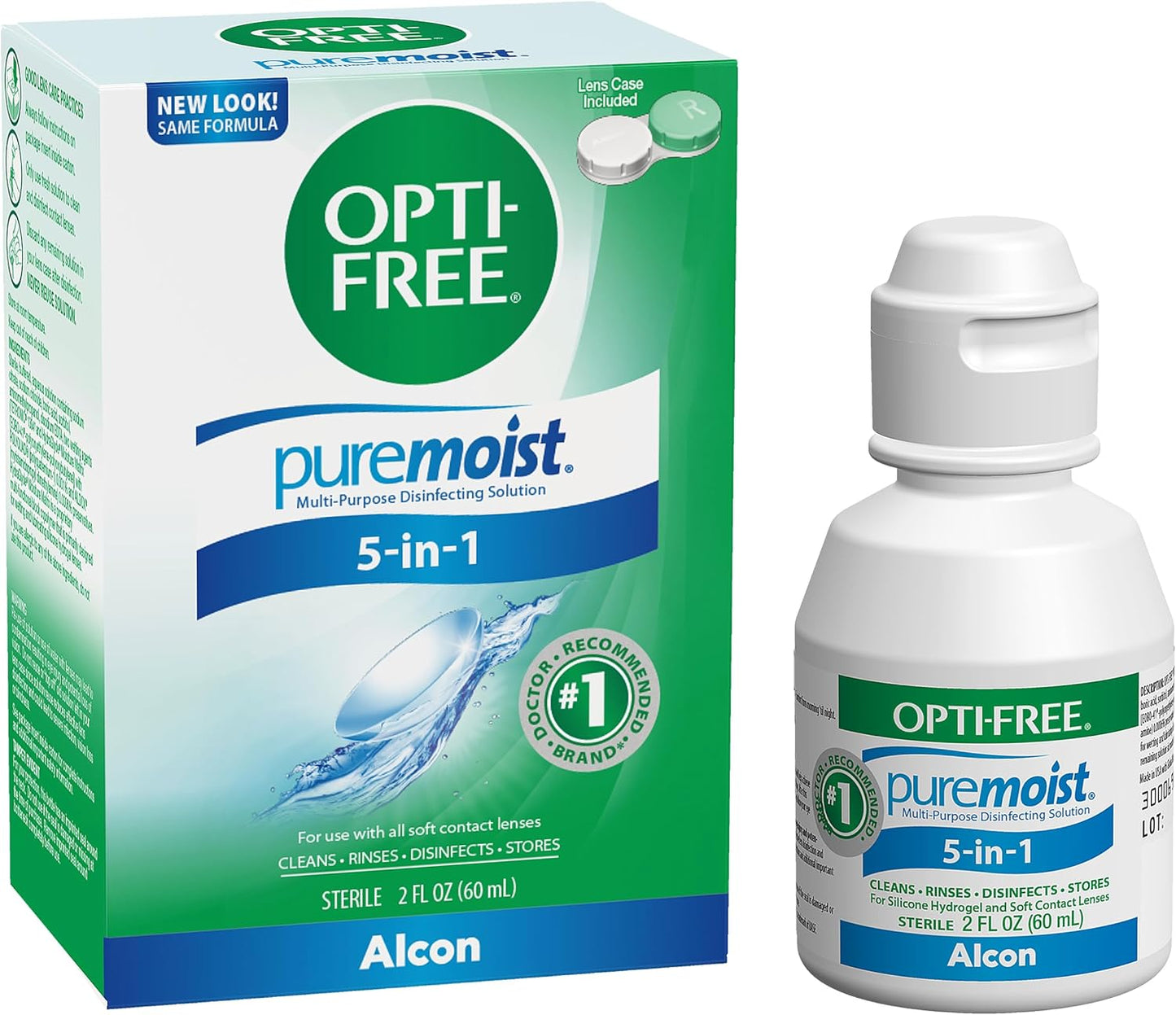Opti-Free Puremoist Multi-Purpose Contact Lens Cleaning and Disinfecting Solution with Lens Case, 10 FL Oz (Pack of 1)
