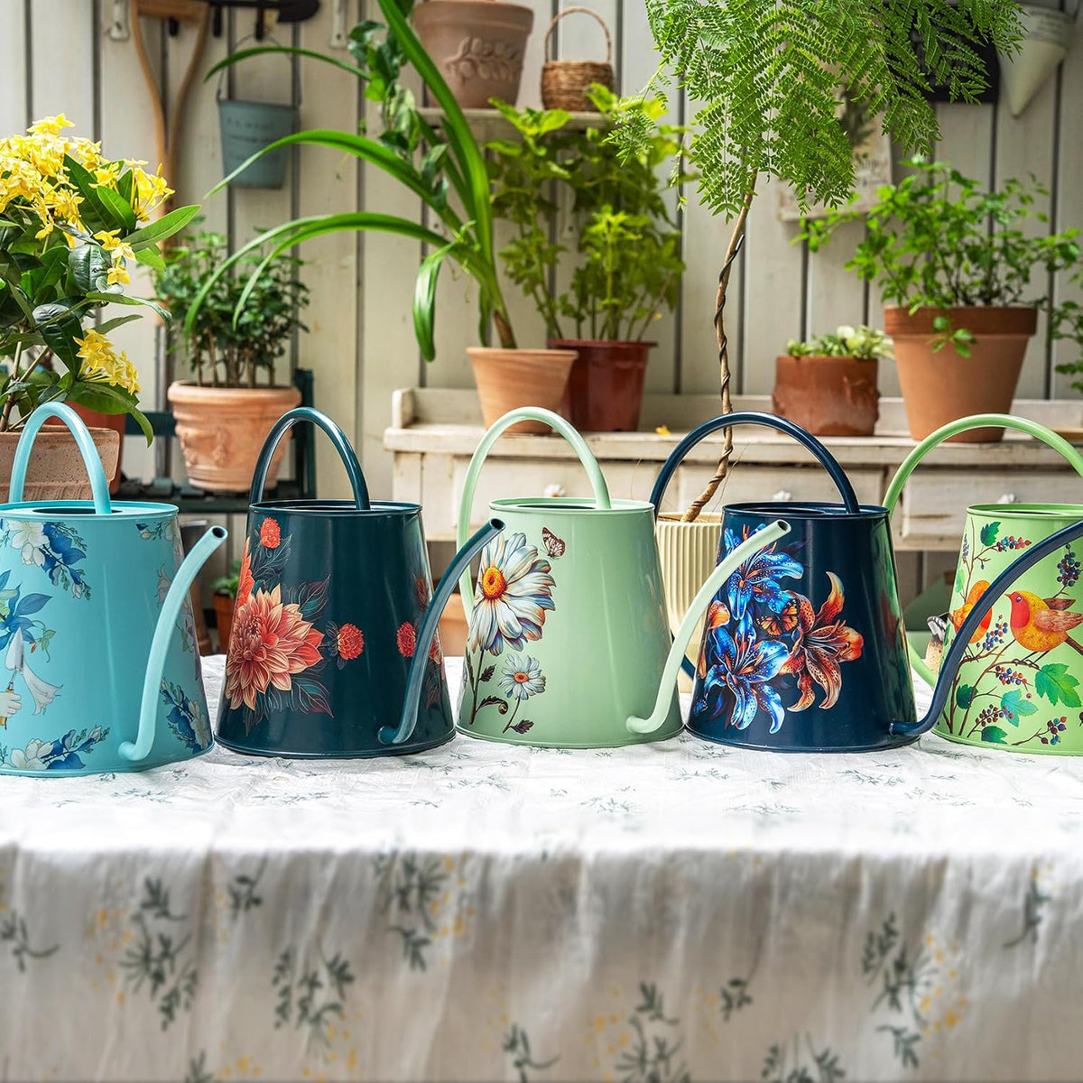 2L Long Spout Watering Can, Stainless Steel Water Can (Magnolia)