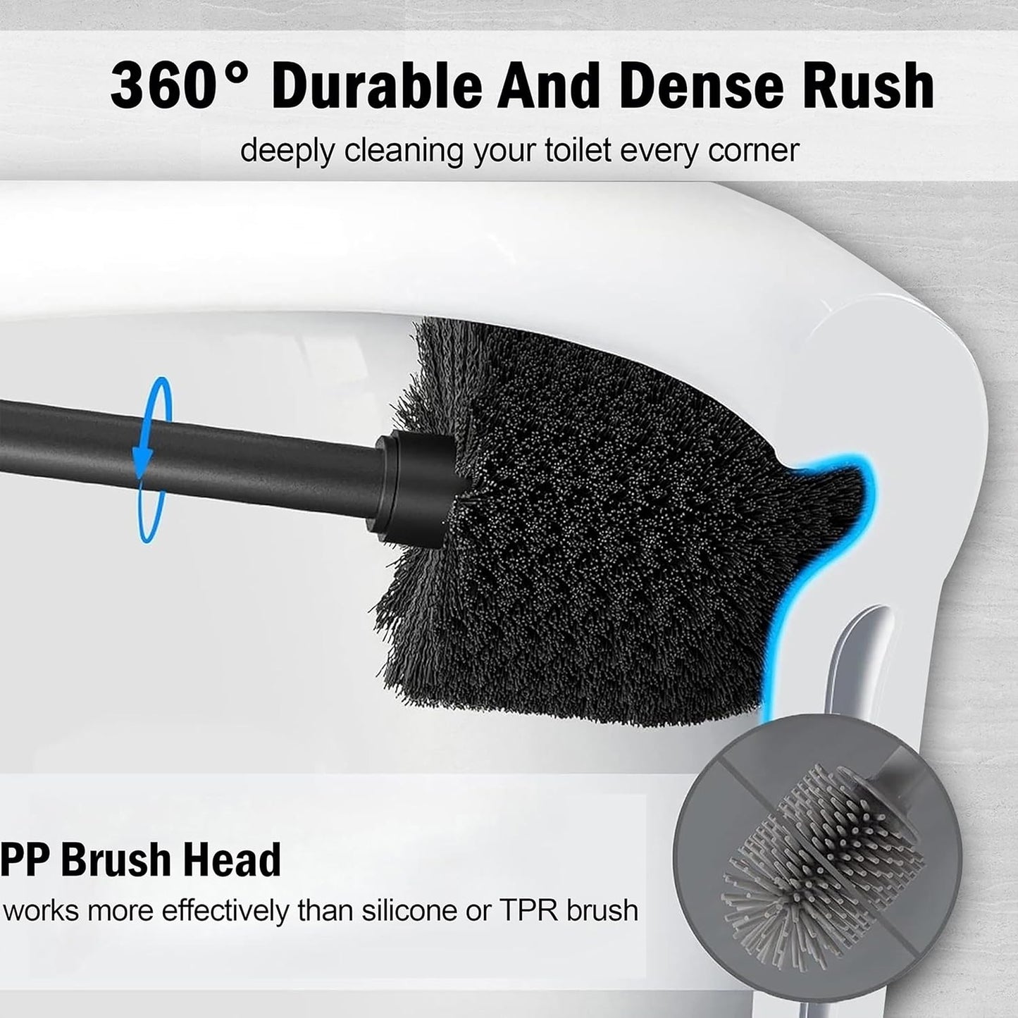 Vince Camuto Toilet Bowl Brush with Holder, Durable Bathroom Cleaning Tool, Modern Design for Easy Toilet Maintenance, Bathroom Cleaner Brush for Efficient Cleaning and Hygiene