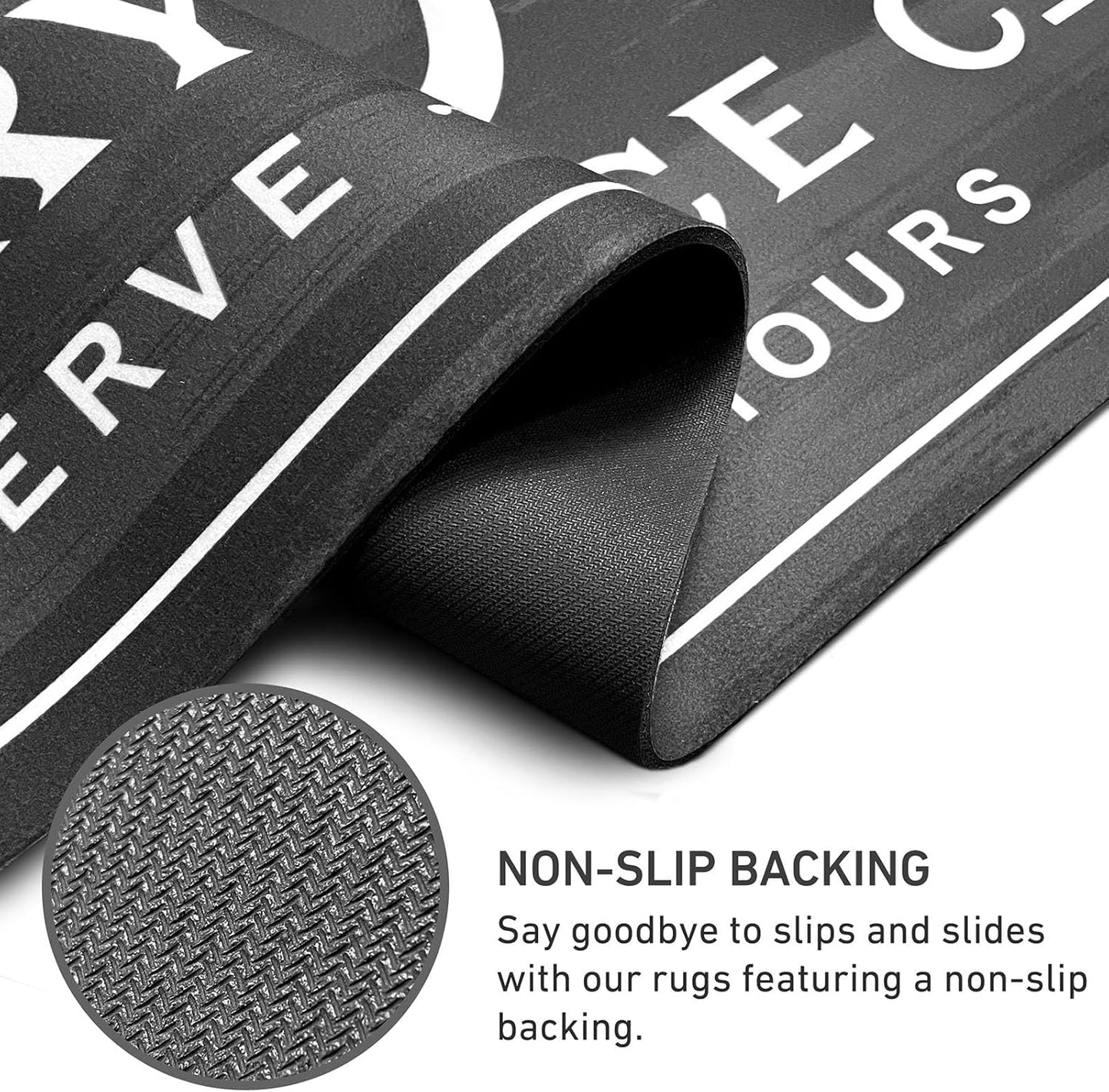 KOZYFLY Laundry Room Rug Runner 20"x48" Non Slip Kitchen Rugs Washable Laundry Room Mat Waterproof Mudroom Floor Carpet Runner Farmhouse Decor, 1.7x4ft, Dark Grey, Wash and Dry