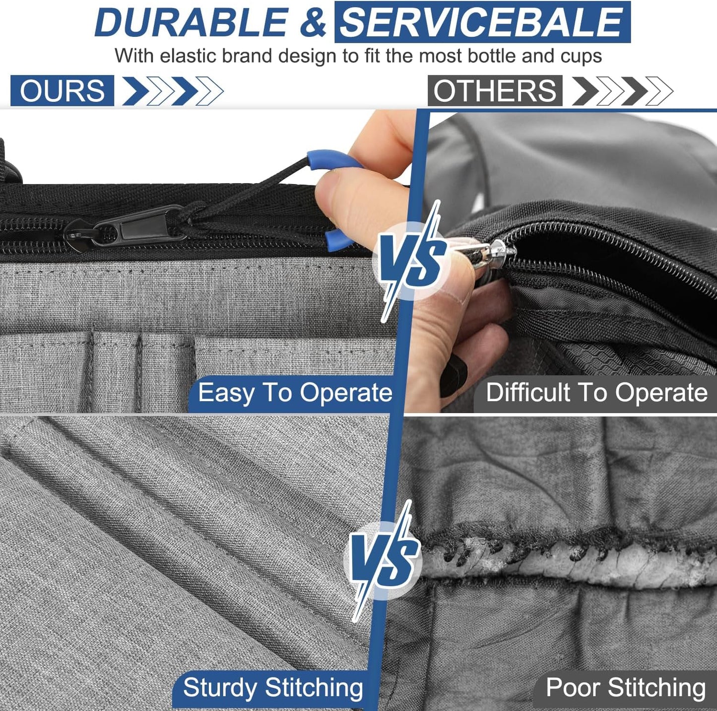 ZHCHG Wheelchair Side Bag with Cup Holder, Wheelchair Armrest Pouch Accessories for Walker, Rollator, Electric Scooter Wheelchairs, Ideal Gift for Mother's Day & Father's Day