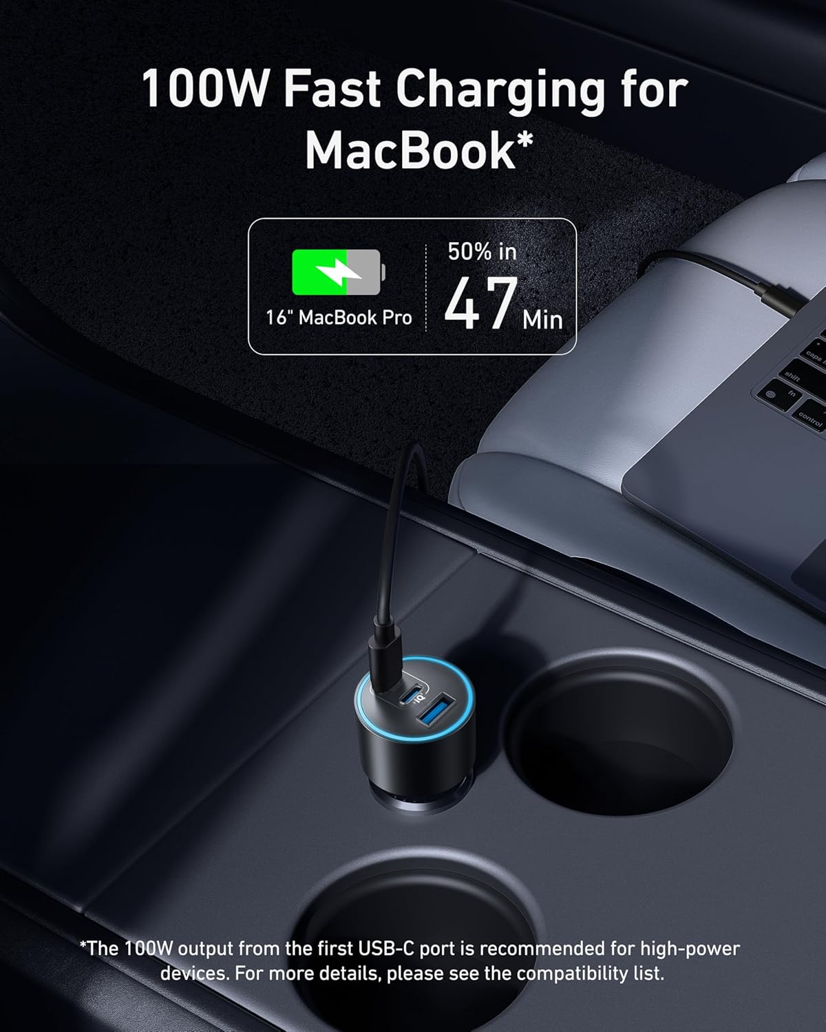 Anker iPhone 17 USB-C Car Charger, 167.5W Max 3-Port Ultra-Compact Type-C Fast Car Charger for MacBook Pro/Air, iPhone 17/16/15 Series, Samsung S25/S26, iPad Pro, AirPods and More