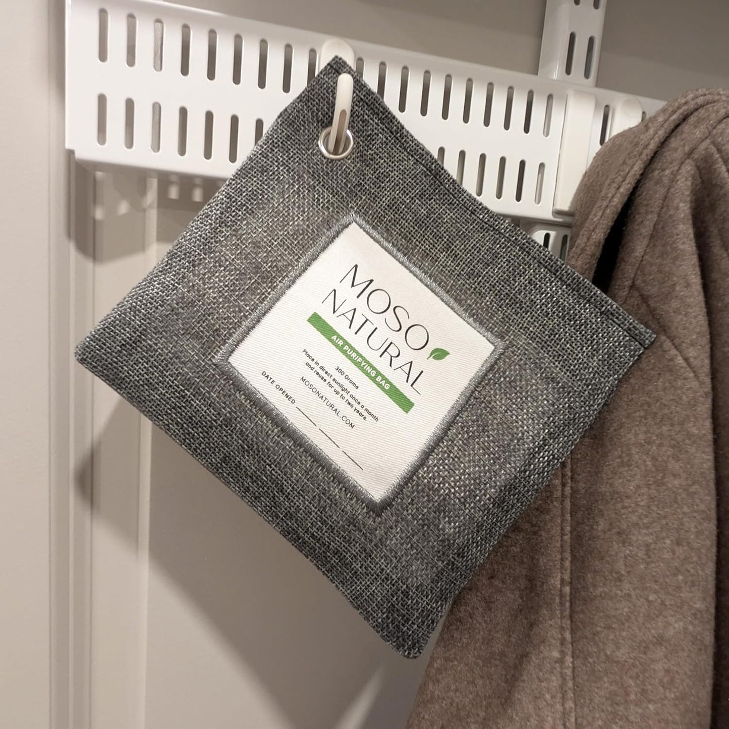Moso Natural Air Purifying Bag 300g, Premium Charcoal Odor Absorber & Deodorizer for Closets, Bathrooms & Small Spaces — Lasts 2 Years, Pet Odor Eliminator for Home, Unscented Bamboo Charcoal Bag