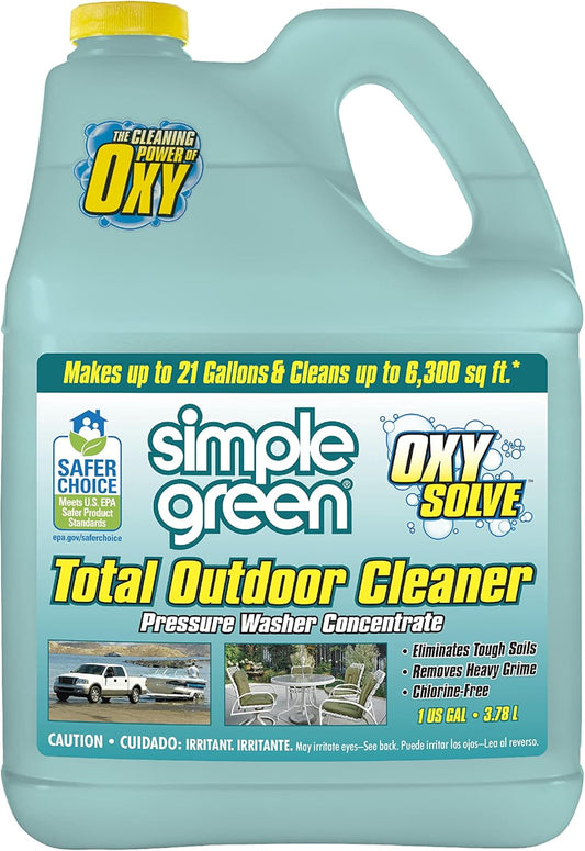 Simple Green Oxy Solve Total Outdoor Cleaner Concentrate, Pressure Washer & Manual Use, EPA Safer Choice Certified, Peroxide Cleaner for Wood, Concrete, Vinyl & More