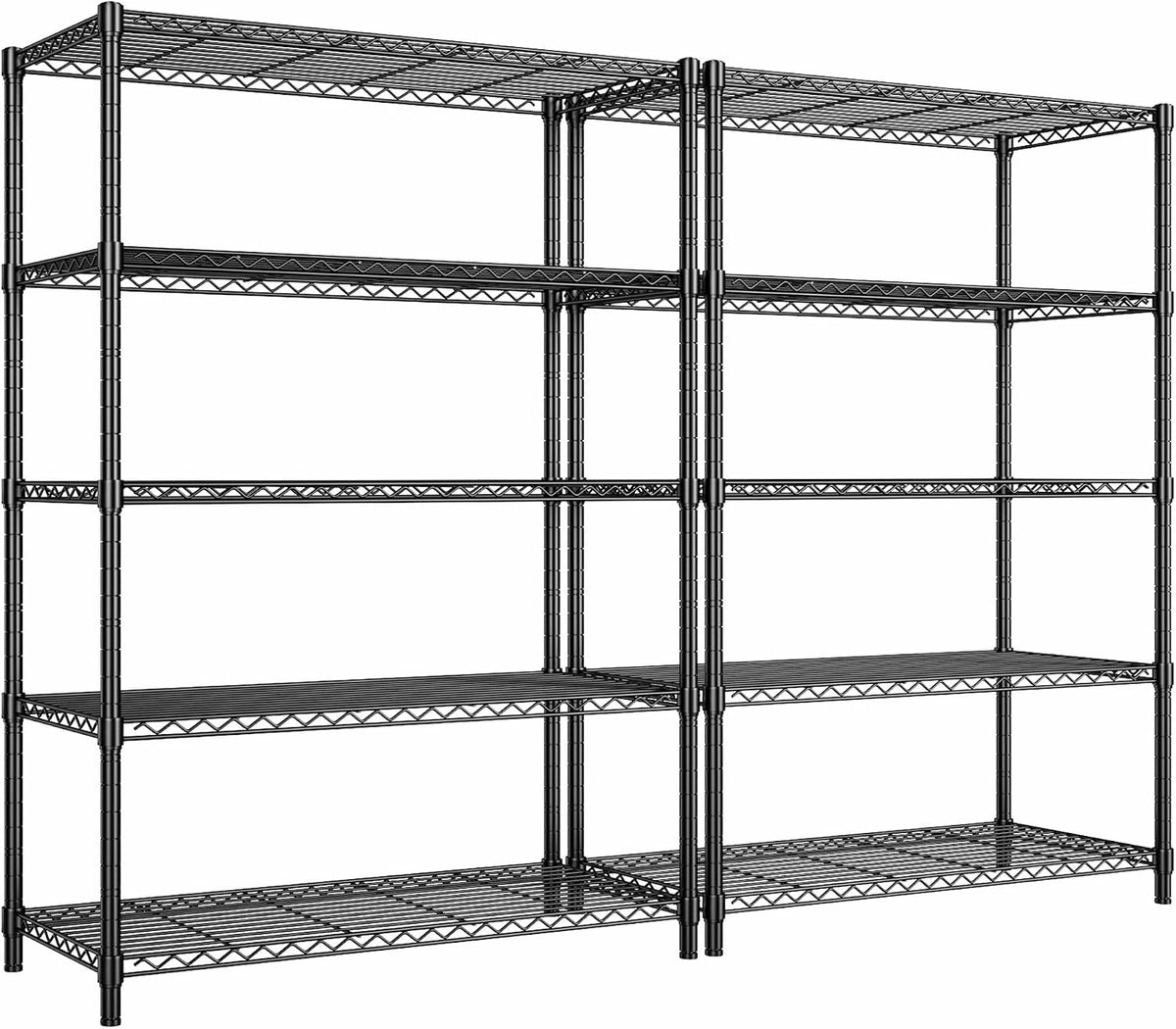Romorgniz 5-Tier Adjustable Storage Shelves, 71"H Shelving Unit,Pantry,2PCS