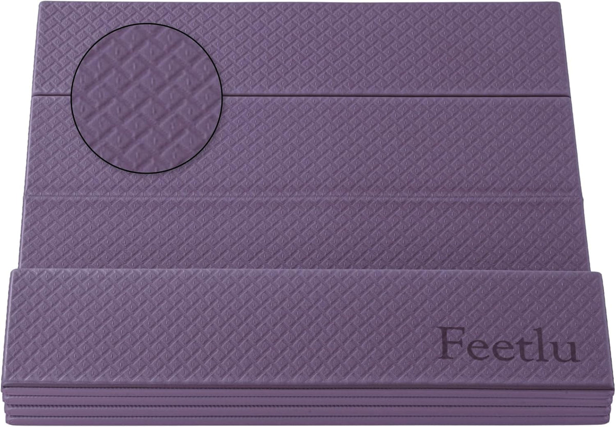 Foldable Yoga Exercise Mat, 6mm/8mm/10mm/12mm Thickness, 72 x 24 Inch - Lightweight, Anti-Slip, and Easy to Store for Yoga, Pilates, Home Workouts, and Floor Exercises