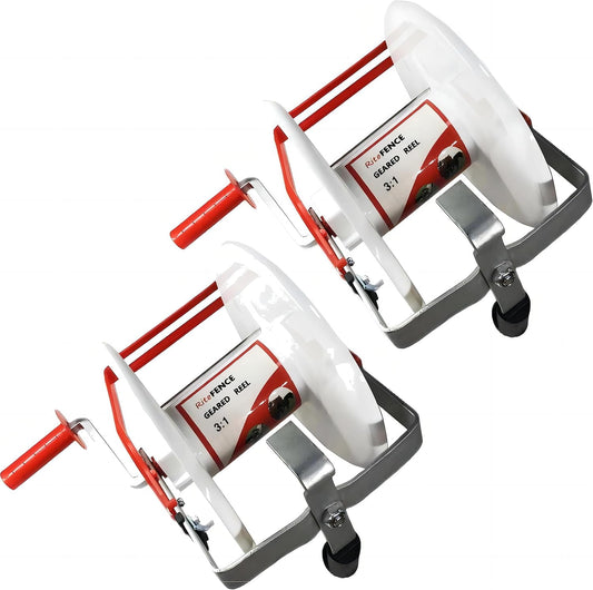2 PACK 3:1 Geared Electric Fencing Standard Reel