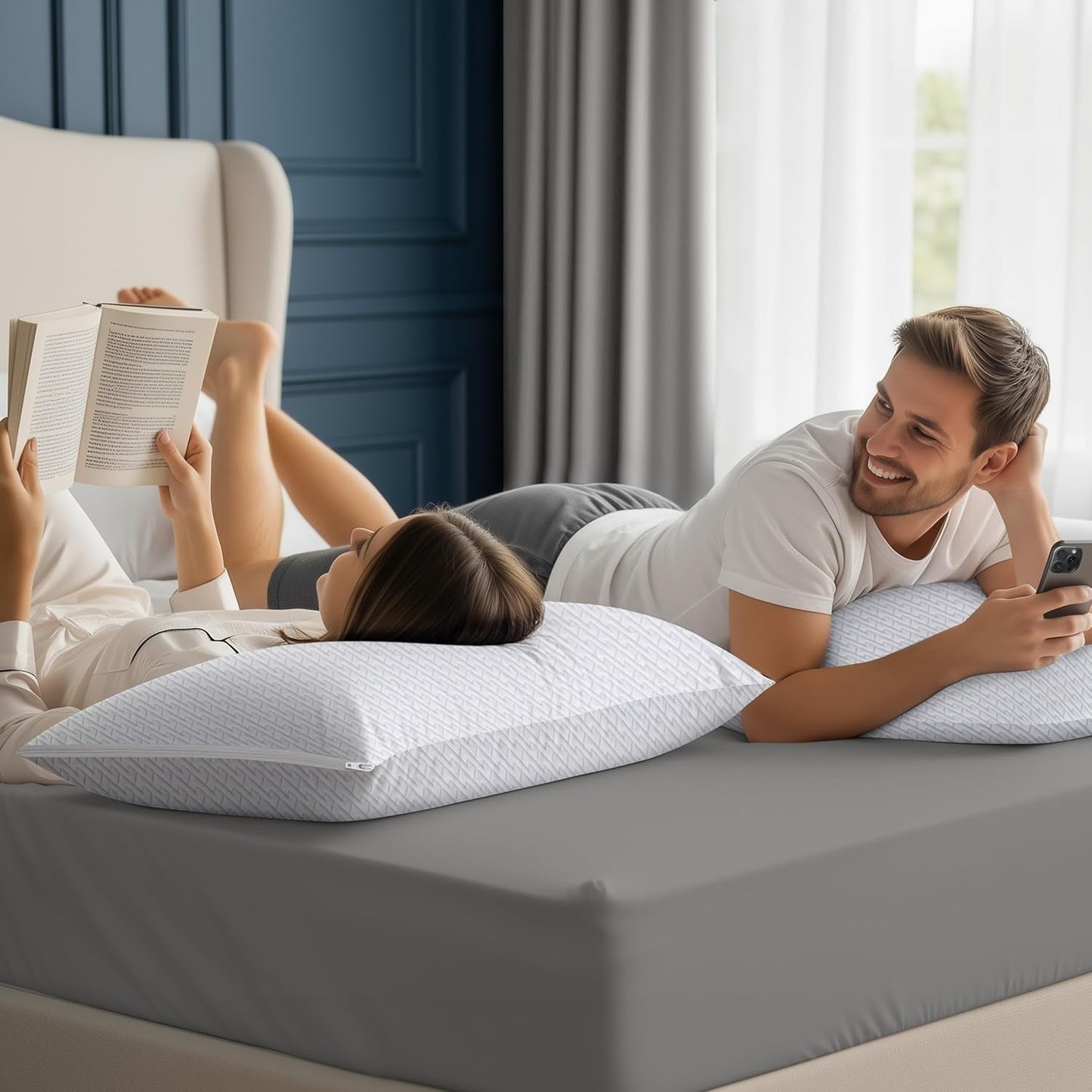 Utopia Bedding Shredded Memory Foam Pillows (Queen), Cooling Adjustable Bed Pillows for Sleeping with Washable Pillow Case, Back, Stomach and Side Sleeper Pillow, Plush and Supportive (1 Pack)